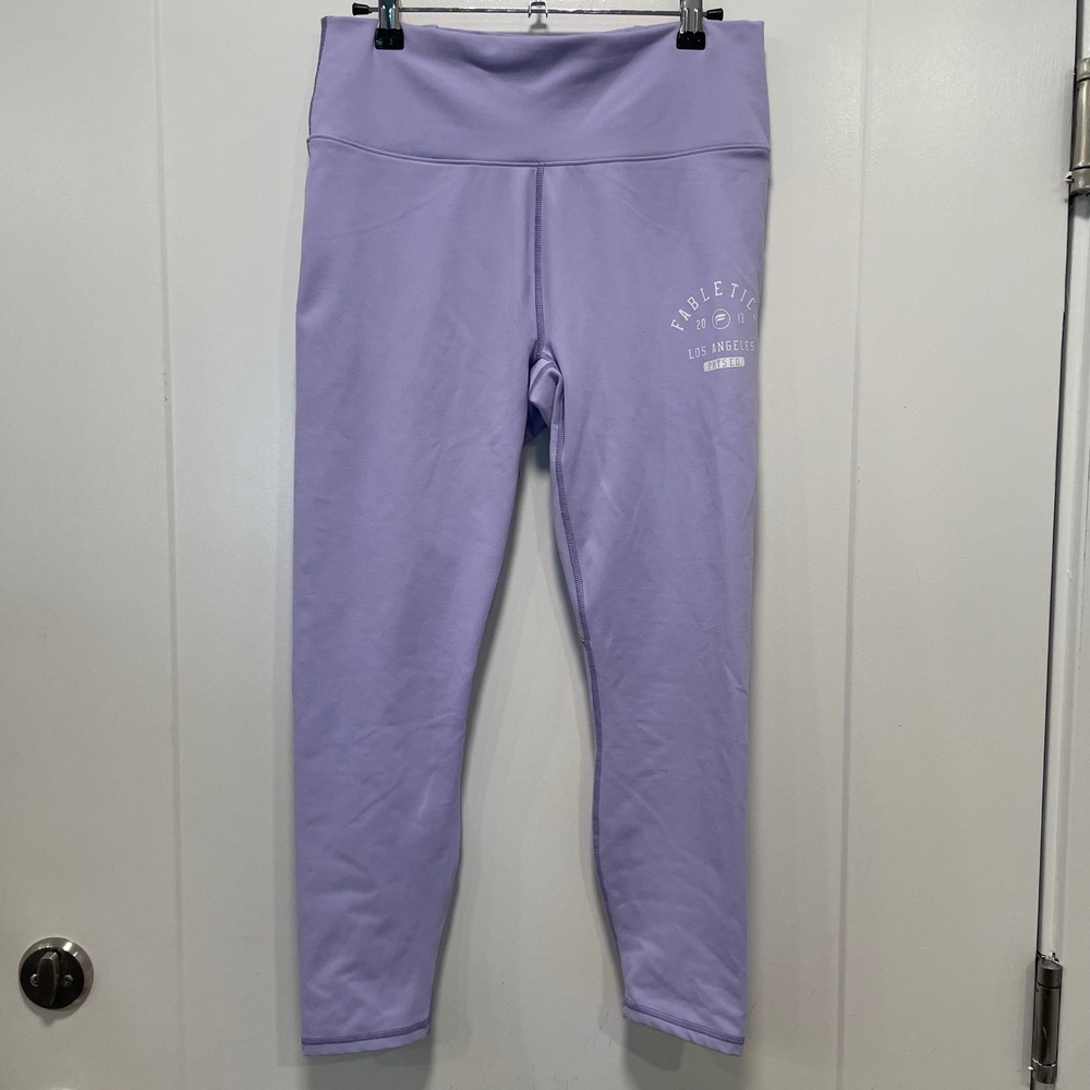 Fabletics PowerHold Lavender Purple Strappy Back High Waisted Leggings Women M
